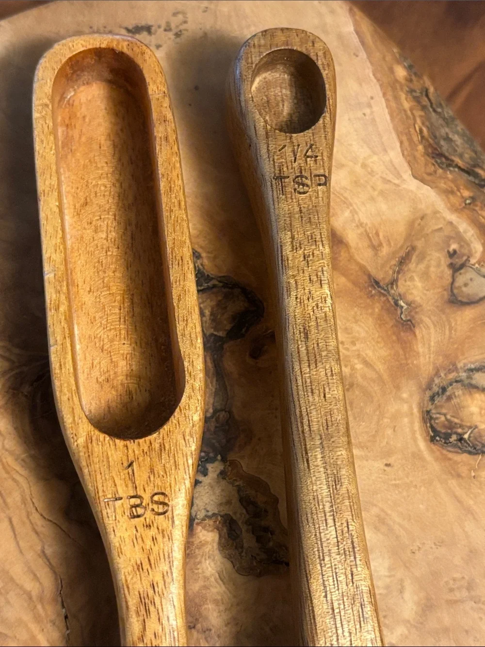 Man Hungry 2-Piece Handcrafted Wooden Measuring Spoon Set